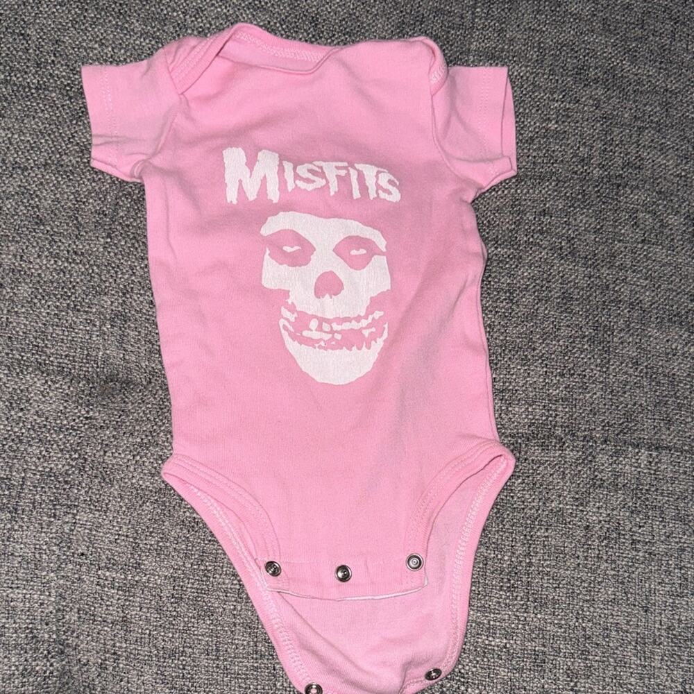 Misfits pink graphic one piece body suit 3 month old girl